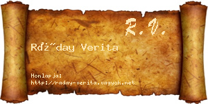 Ráday Verita névjegykártya